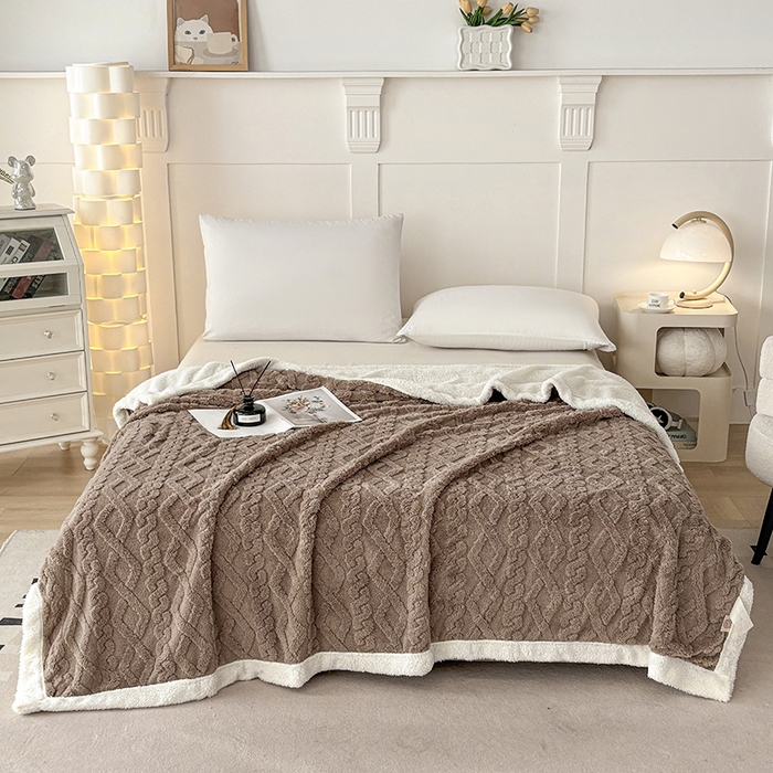 91家纺网 家纺一手货源 找家纺 （总）云尚床笠 2025新款提花大包边AB版塔芙绒羊羔绒毯子舒棉绒四季毛毯毯子