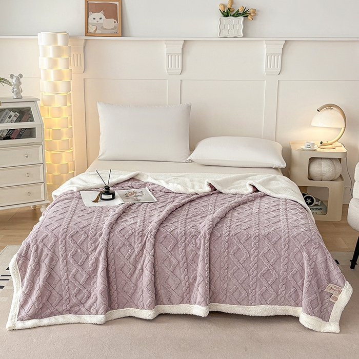 91家纺网 家纺一手货源 找家纺 （总）云尚床笠 2025新款提花大包边AB版塔芙绒羊羔绒毯子舒棉绒四季毛毯毯子