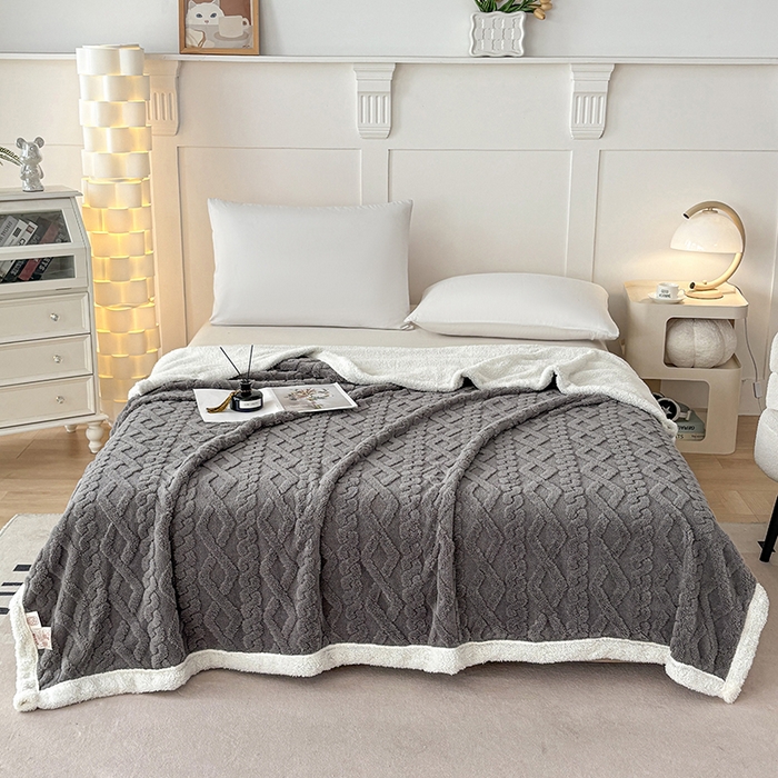 91家纺网 家纺一手货源 找家纺 （总）云尚床笠 2025新款提花大包边AB版塔芙绒羊羔绒毯子舒棉绒四季毛毯毯子