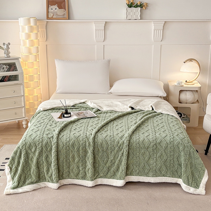 91家纺网 家纺一手货源 找家纺 （总）云尚床笠 2025新款提花大包边AB版塔芙绒羊羔绒毯子舒棉绒四季毛毯毯子