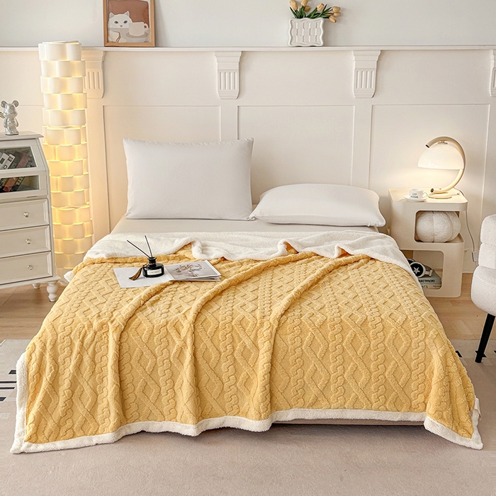 91家纺网 家纺一手货源 找家纺 （总）云尚床笠 2025新款提花大包边AB版塔芙绒羊羔绒毯子舒棉绒四季毛毯毯子