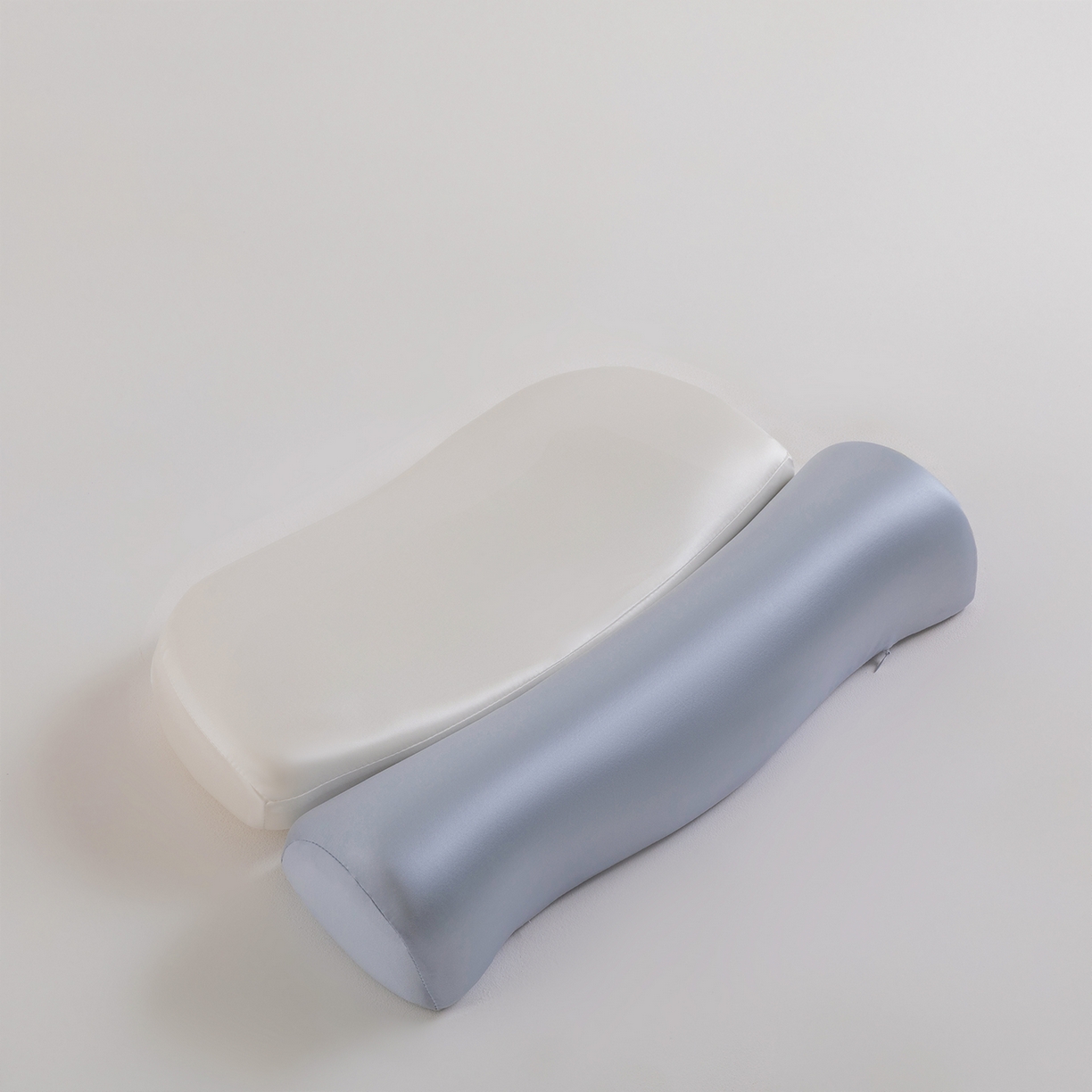 美物匠 2025新款油光布牽引枕枕頭枕芯 白+霧霾藍