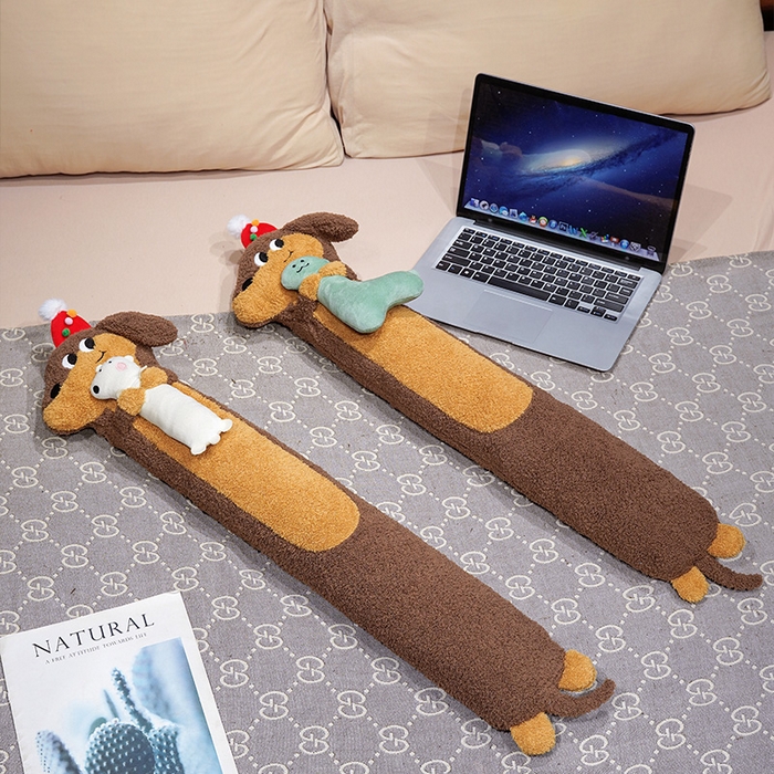 91家纺网 家纺一手货源 找家纺 仟亿莱 2025新款抱娃腊肠狗注水长条热水袋 注水腊肠恐龙 60cm