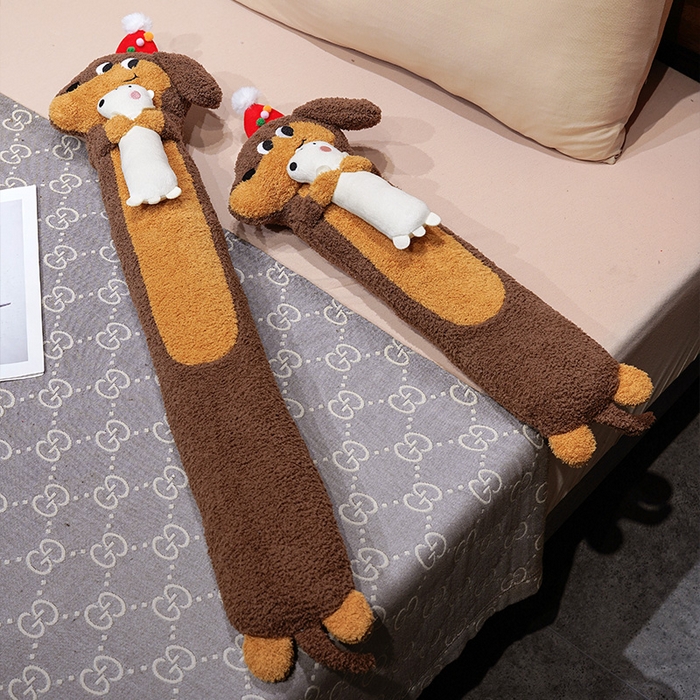 91家纺网 家纺一手货源 找家纺 仟亿莱 2025新款抱娃腊肠狗注水长条热水袋 注水腊肠小熊 80cm