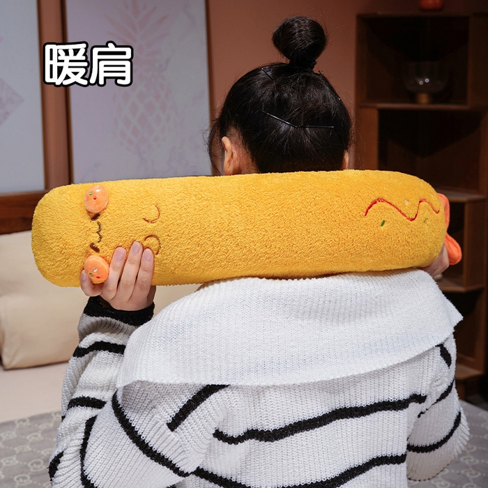 91家纺网 家纺一手货源 找家纺 （总）仟亿莱 2025新款可爱炸虾注水长条热水袋