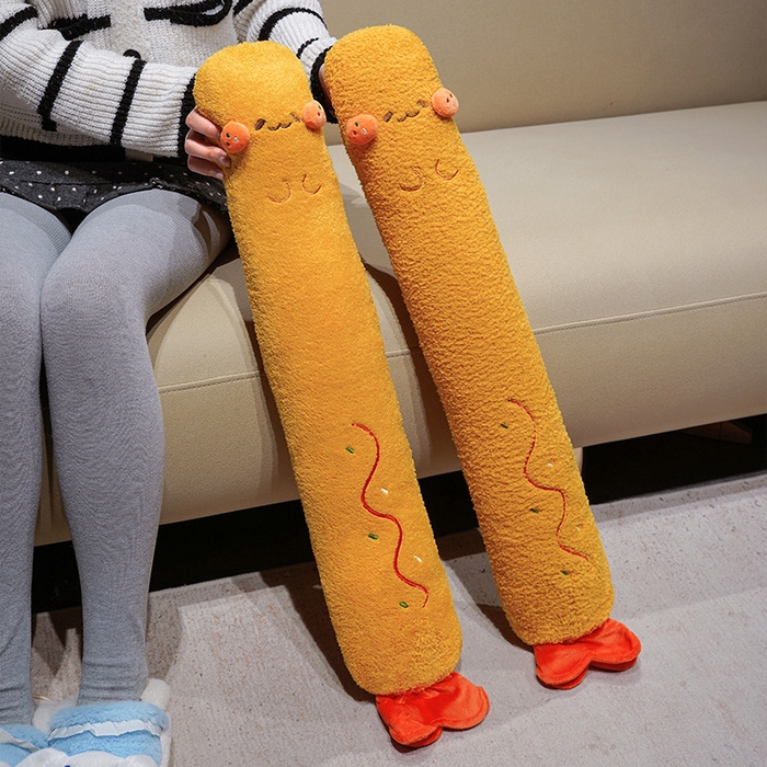 91家纺网 家纺一手货源 找家纺 （总）仟亿莱 2025新款可爱炸虾注水长条热水袋