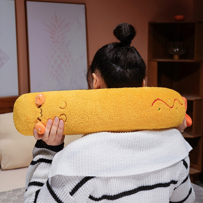 91家纺网 家纺一手货源 找家纺 （总）仟亿莱 2025新款可爱炸虾注水长条热水袋