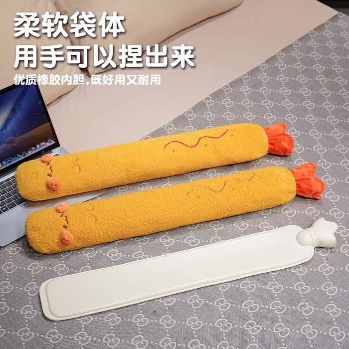 91家纺网 家纺一手货源 找家纺 仟亿莱 2025新款可爱炸虾注水长条热水袋 注水炸虾 75cm