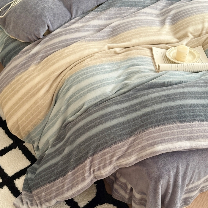 91家纺网 家纺一手货源 找家纺 于果 2025新款牛奶绒印花四件套 帕尼拉