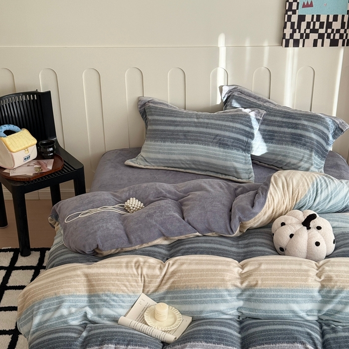 91家纺网 家纺一手货源 找家纺 于果 2025新款牛奶绒印花四件套 帕尼拉