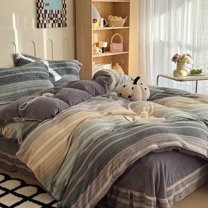 91家纺网 家纺一手货源 找家纺 于果 2025新款牛奶绒印花四件套 帕尼拉