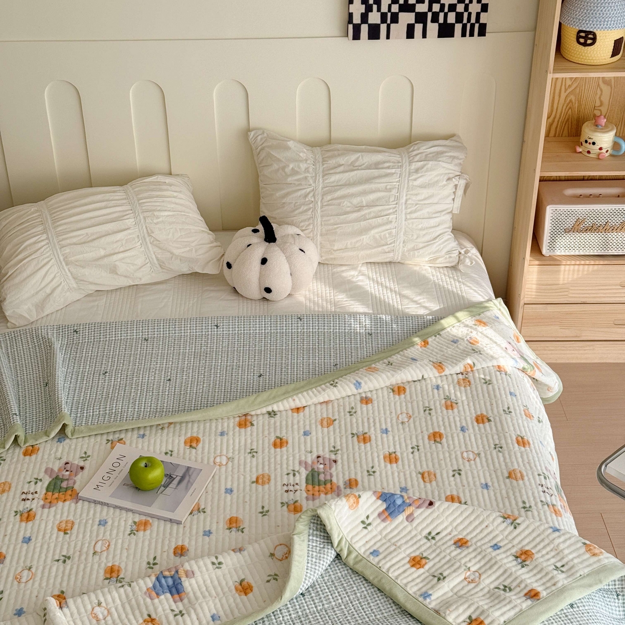 91家纺网 家纺一手货源 找家纺 于果 2025新款牛奶绒床盖单床盖床盖单件 橙香梦境