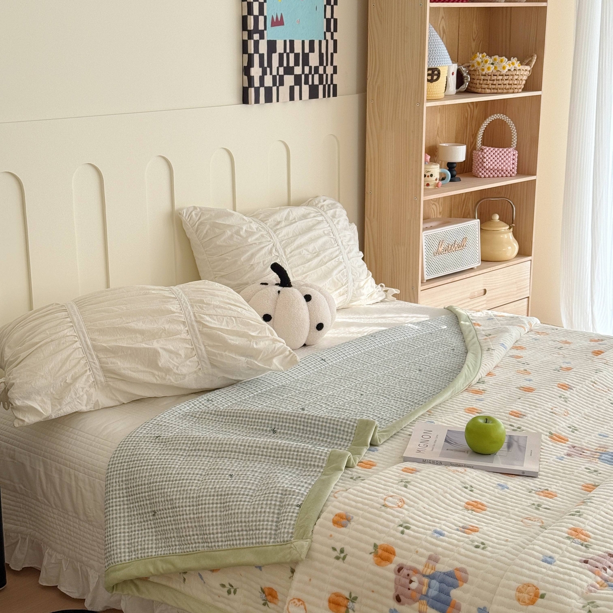 91家纺网 家纺一手货源 找家纺 于果 2025新款牛奶绒床盖单床盖床盖单件 橙香梦境