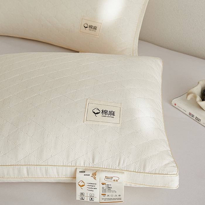 91家纺网 家纺一手货源 找家纺 质先生枕皮 2025新款棉麻枕枕皮 棉麻枕皮-白色
