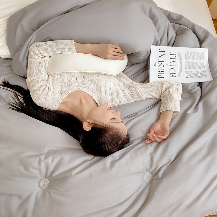 91家纺网 家纺一手货源 找家纺 VIP被业 2025新款60S立体全棉大豆被子被芯 灰色