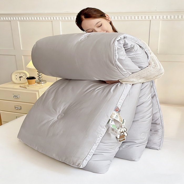 91家纺网 家纺一手货源 找家纺 VIP被业 2025新款60S立体全棉大豆被子被芯 灰色