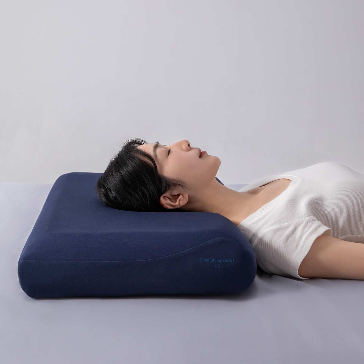 91家纺网 家纺一手货源 找家纺 贵夫人 2025新款深睡三芯枕pro3.0枕头枕芯（礼盒4元+枕套礼盒2元，退货破损扣除） 深睡蓝单枕套（含礼盒）