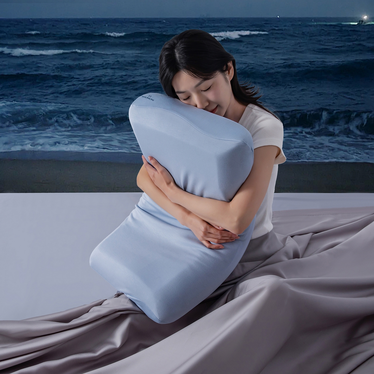 91家纺网 家纺一手货源 找家纺 贵夫人 2025新款深睡三芯枕pro3.0枕头枕芯（礼盒4元+枕套礼盒2元，退货破损扣除） 岩溪蓝枕套（含礼盒）