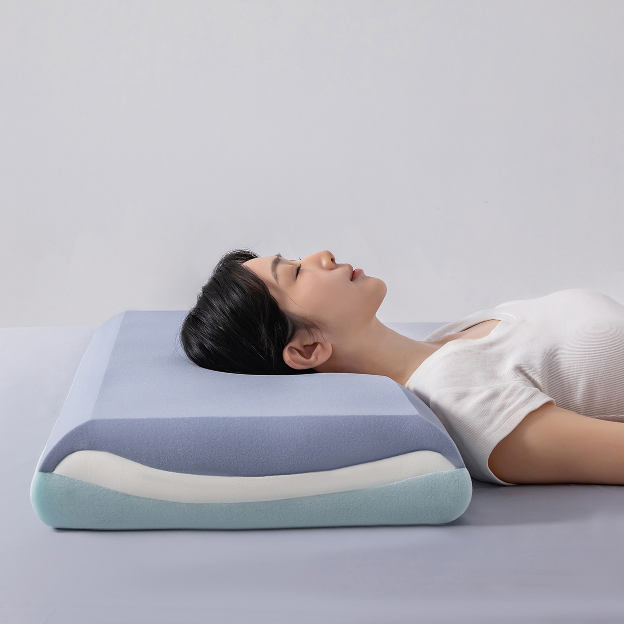 91家纺网 家纺一手货源 找家纺 贵夫人 2025新款深睡三芯枕pro3.0枕头枕芯（礼盒4元+枕套礼盒2元，退货破损扣除） 单独枕芯-白色（含礼盒）