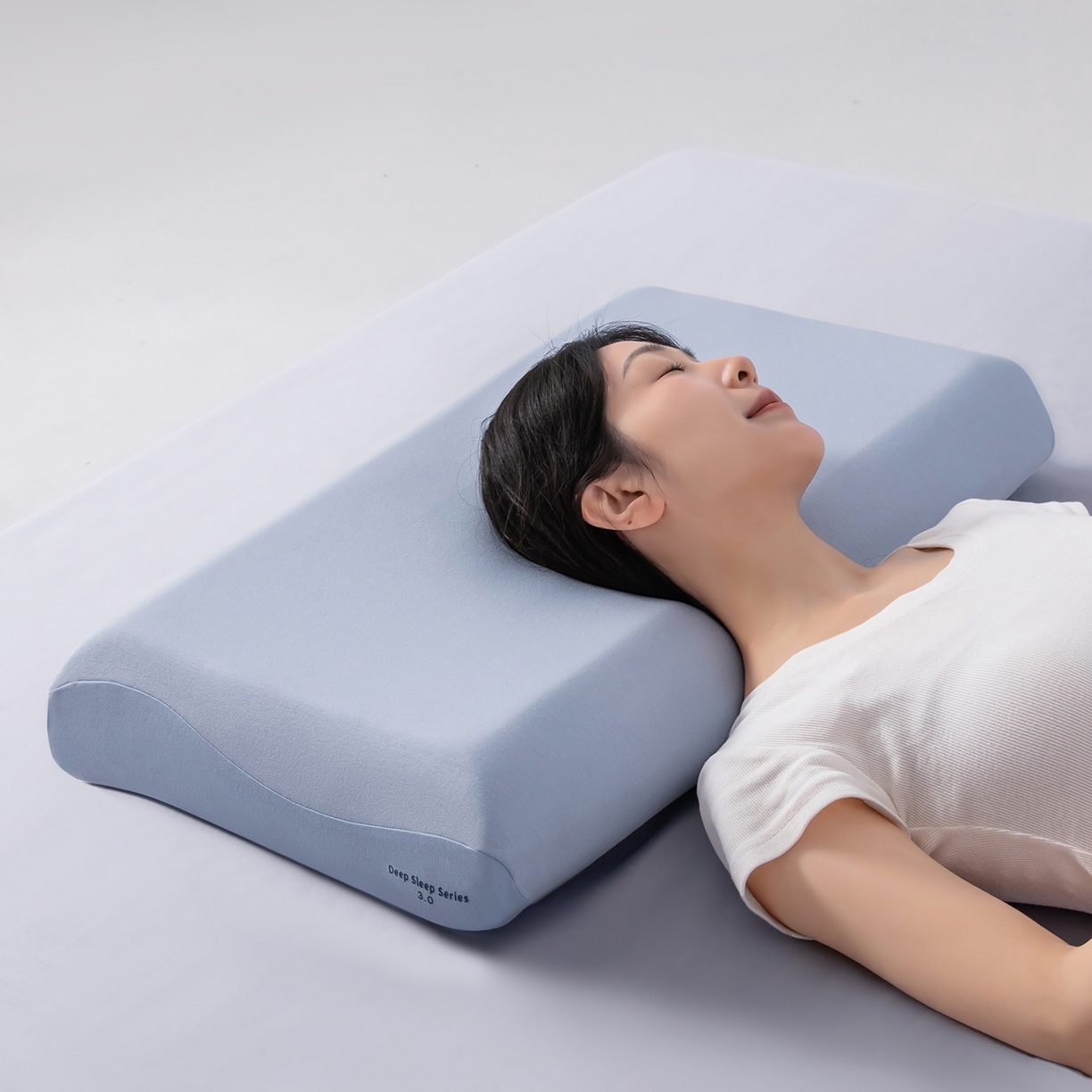 91家纺网 家纺一手货源 找家纺 贵夫人 2025新款深睡三芯枕pro3.0枕头枕芯（礼盒4元+枕套礼盒2元，退货破损扣除） 内芯+岩溪蓝枕套（含礼盒）