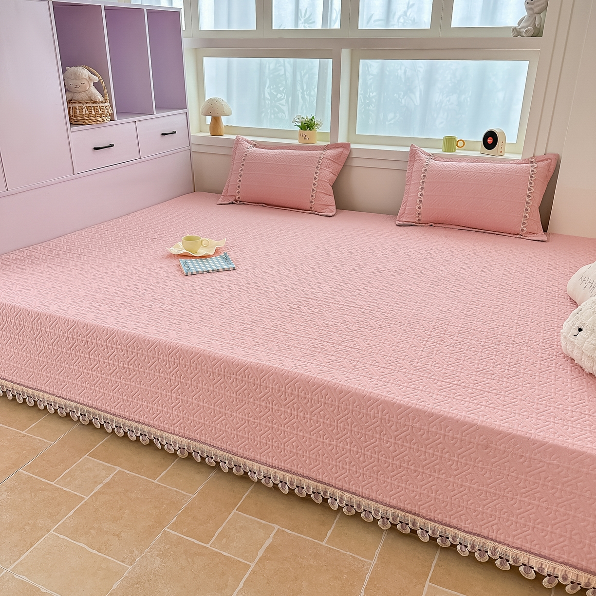 91家纺网 家纺一手货源 找家纺 手艺人家纺 2025新款全棉水洗棉榻榻米床盖炕盖系列 SX10