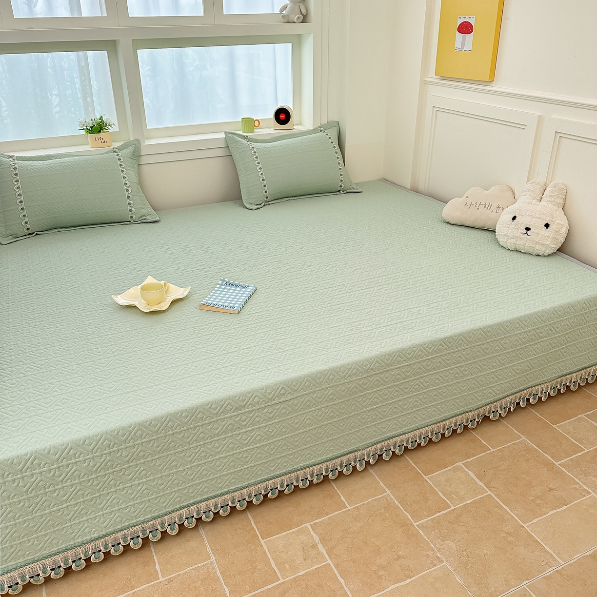 91家纺网 家纺一手货源 找家纺 手艺人家纺 2025新款全棉水洗棉榻榻米床盖炕盖系列 SX11