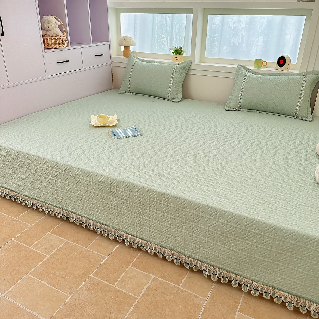 91家纺网 家纺一手货源 找家纺 手艺人家纺 2025新款全棉水洗棉榻榻米床盖炕盖系列 SX11