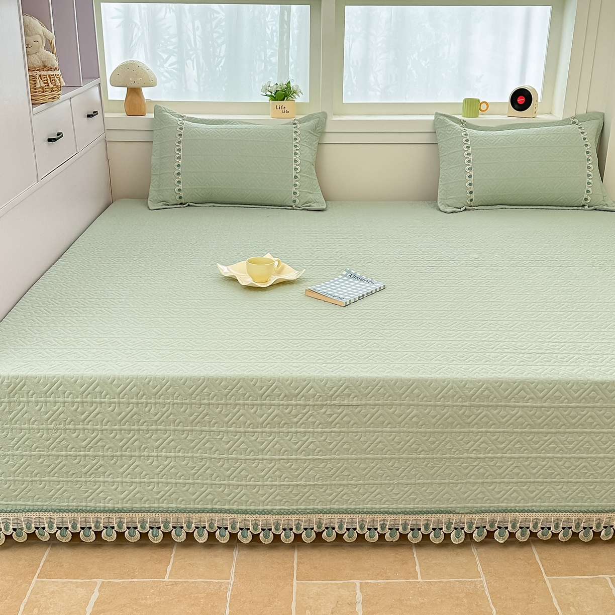 91家纺网 家纺一手货源 找家纺 手艺人家纺 2025新款全棉水洗棉榻榻米床盖炕盖系列 SX11