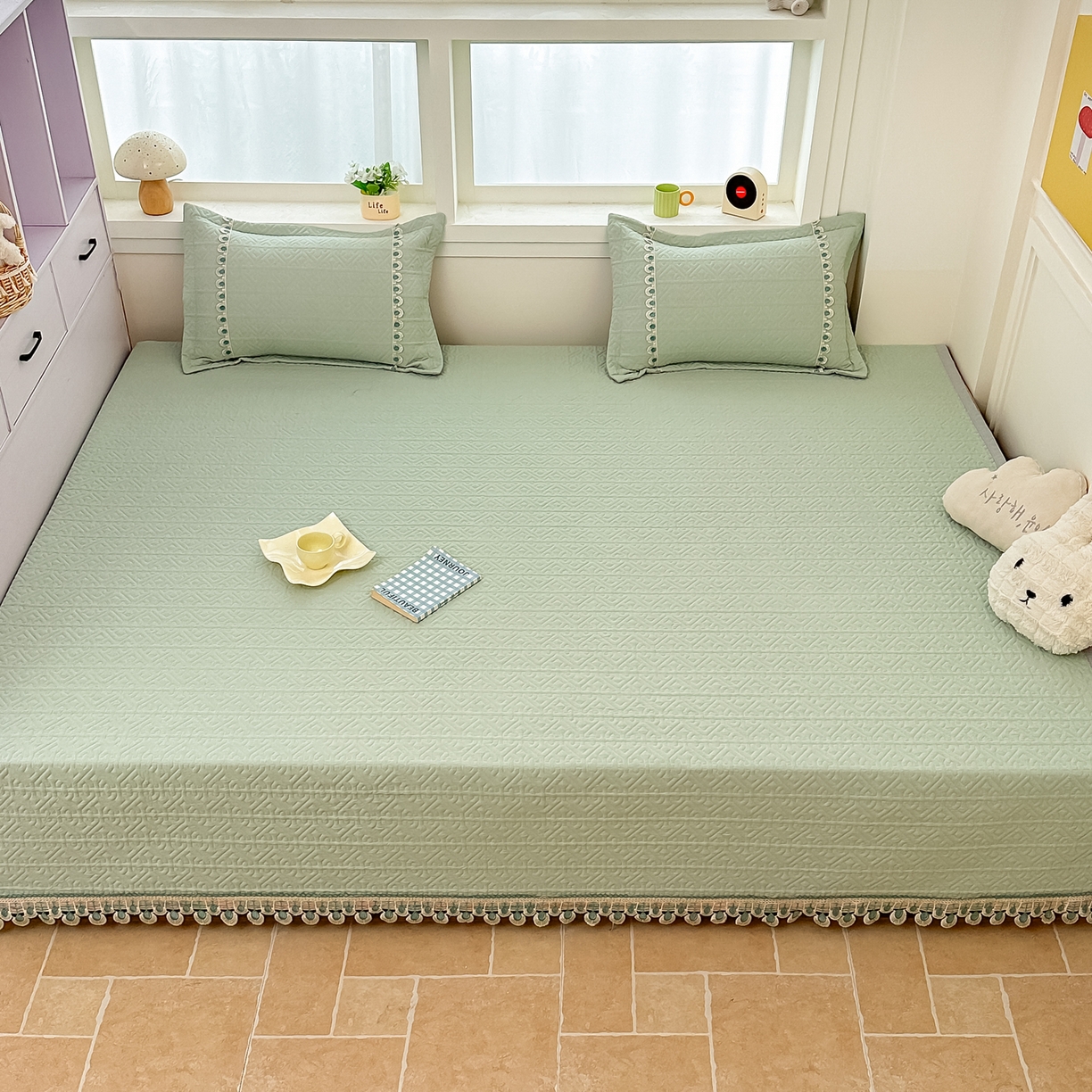 91家纺网 家纺一手货源 找家纺 手艺人家纺 2025新款全棉水洗棉榻榻米床盖炕盖系列 SX11