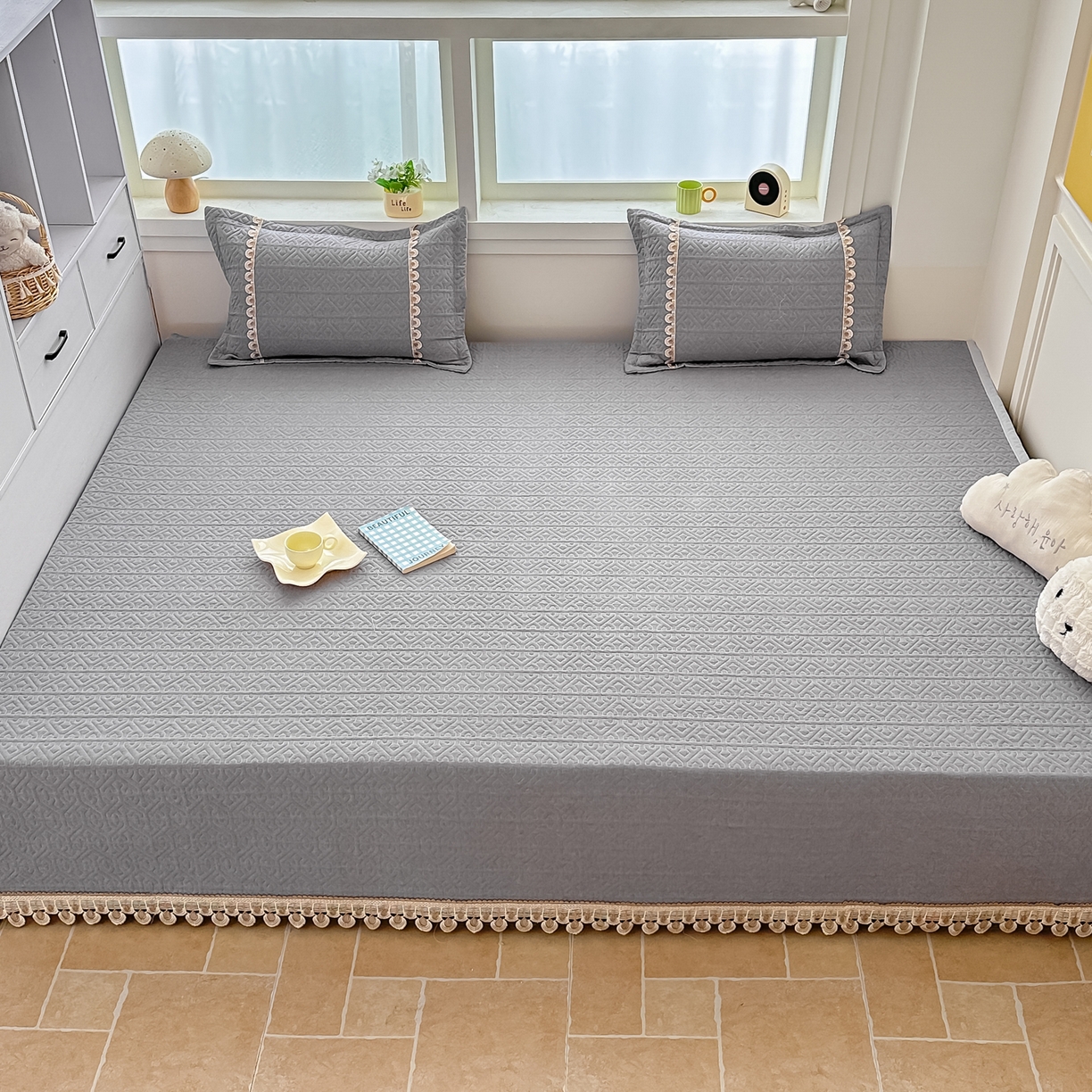 91家纺网 家纺一手货源 找家纺 手艺人家纺 2025新款全棉水洗棉榻榻米床盖炕盖系列 SX12