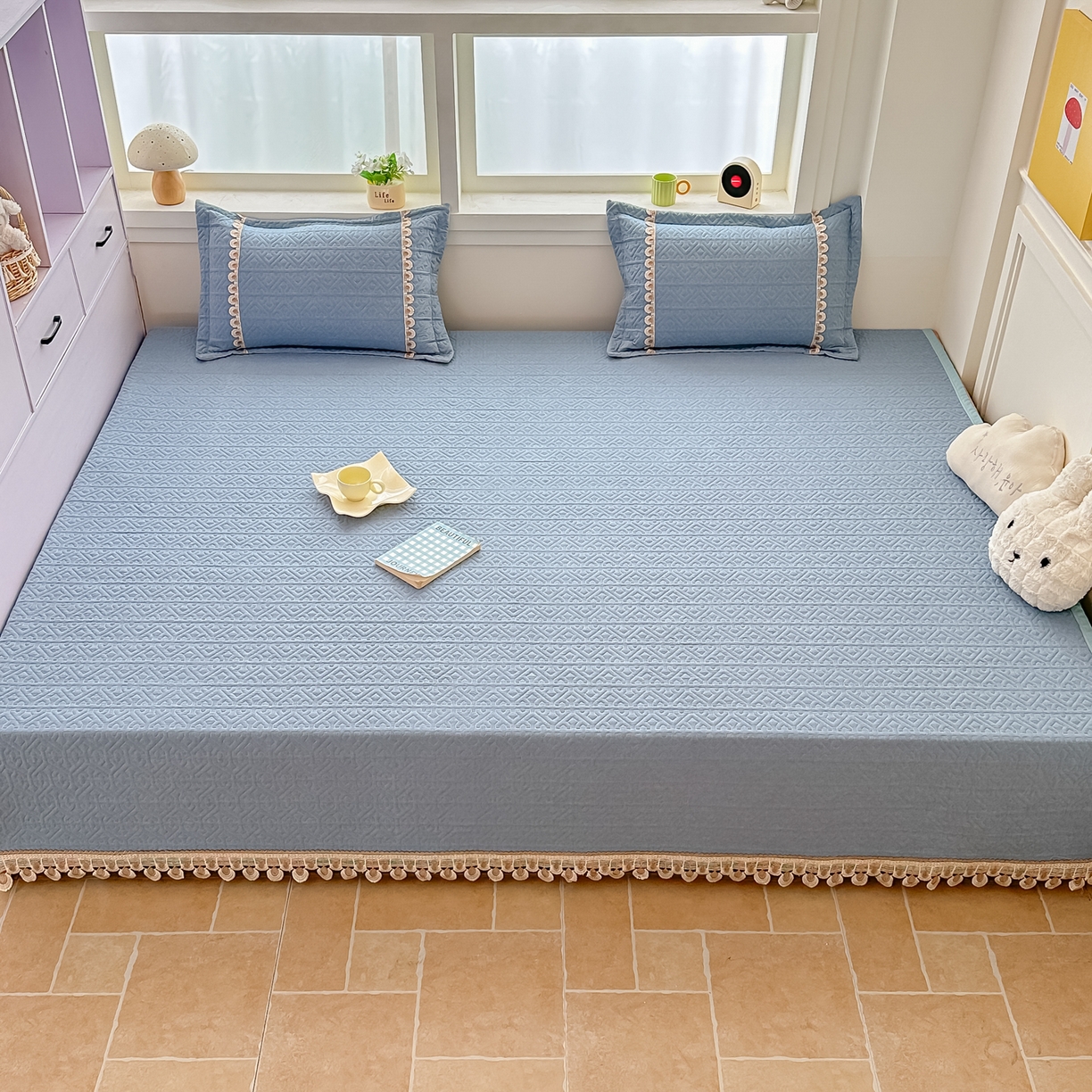 91家纺网 家纺一手货源 找家纺 手艺人家纺 2025新款全棉水洗棉榻榻米床盖炕盖系列 SX13