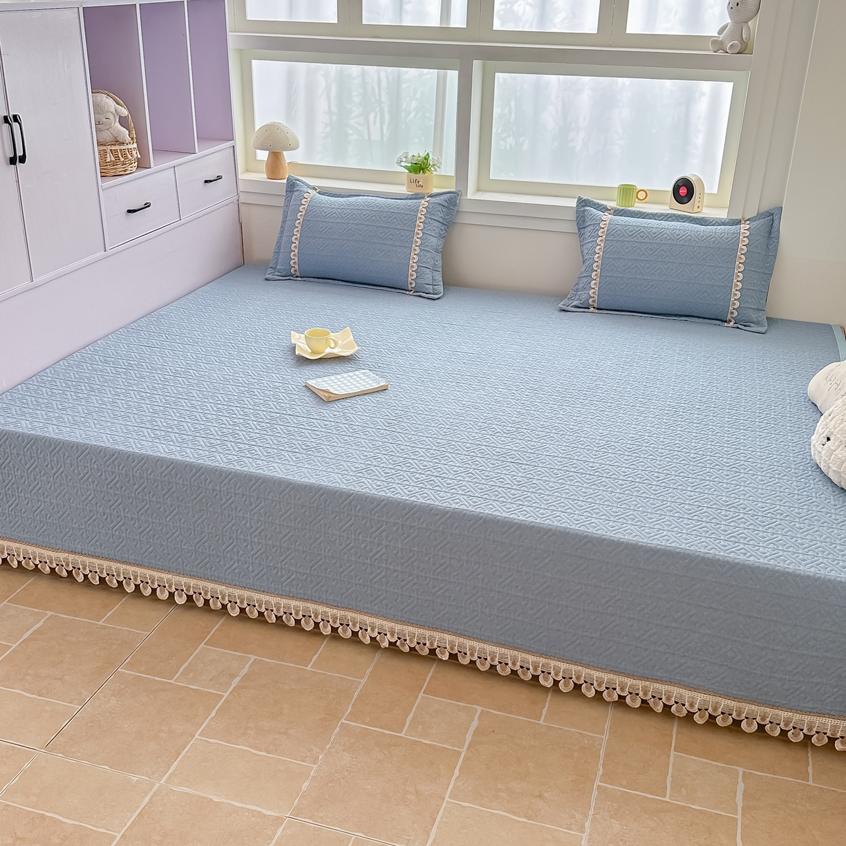 91家纺网 家纺一手货源 找家纺 手艺人家纺 2025新款全棉水洗棉榻榻米床盖炕盖系列 SX13