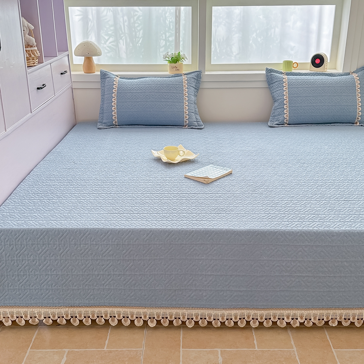 91家纺网 家纺一手货源 找家纺 手艺人家纺 2025新款全棉水洗棉榻榻米床盖炕盖系列 SX13