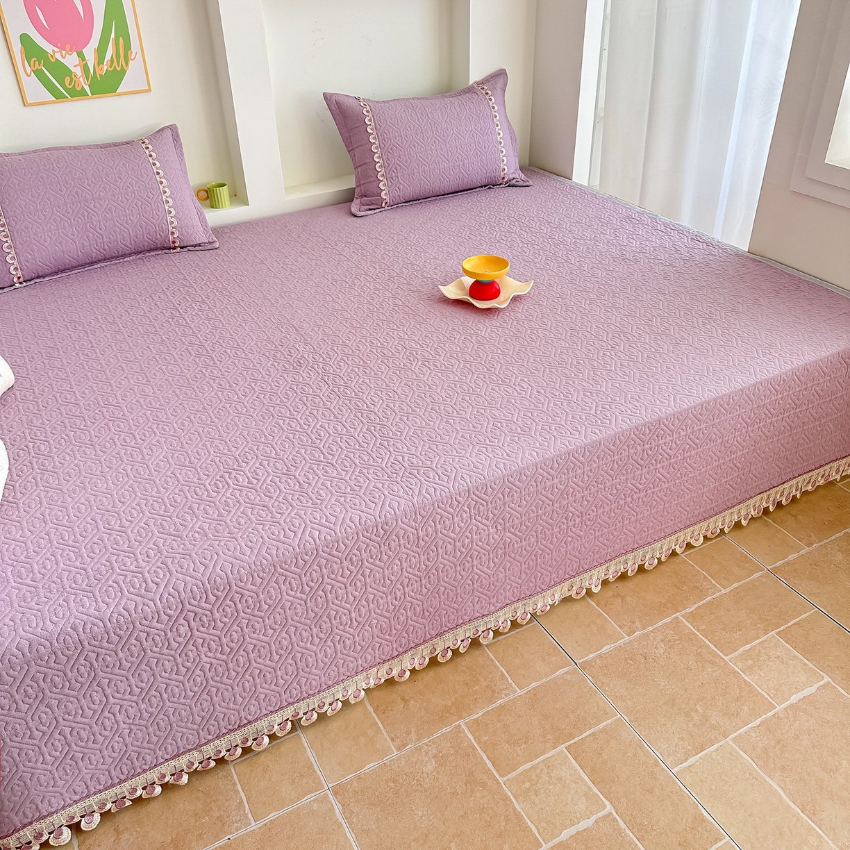 91家纺网 家纺一手货源 找家纺 手艺人家纺 2025新款全棉水洗棉榻榻米床盖炕盖系列 SX15