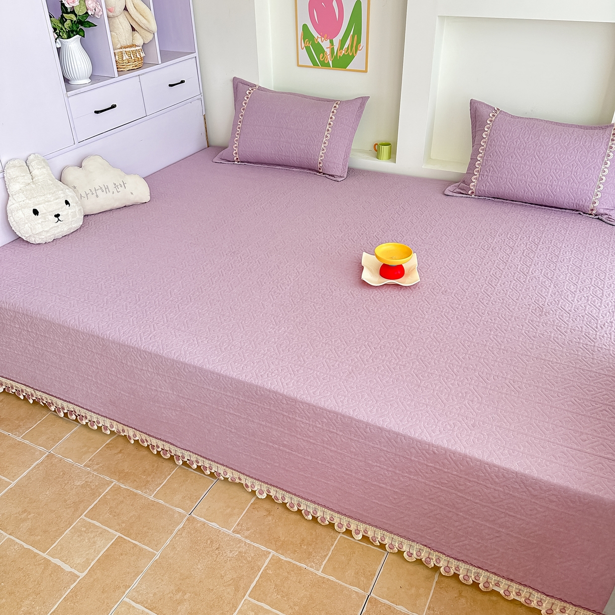 91家纺网 家纺一手货源 找家纺 手艺人家纺 2025新款全棉水洗棉榻榻米床盖炕盖系列 SX15