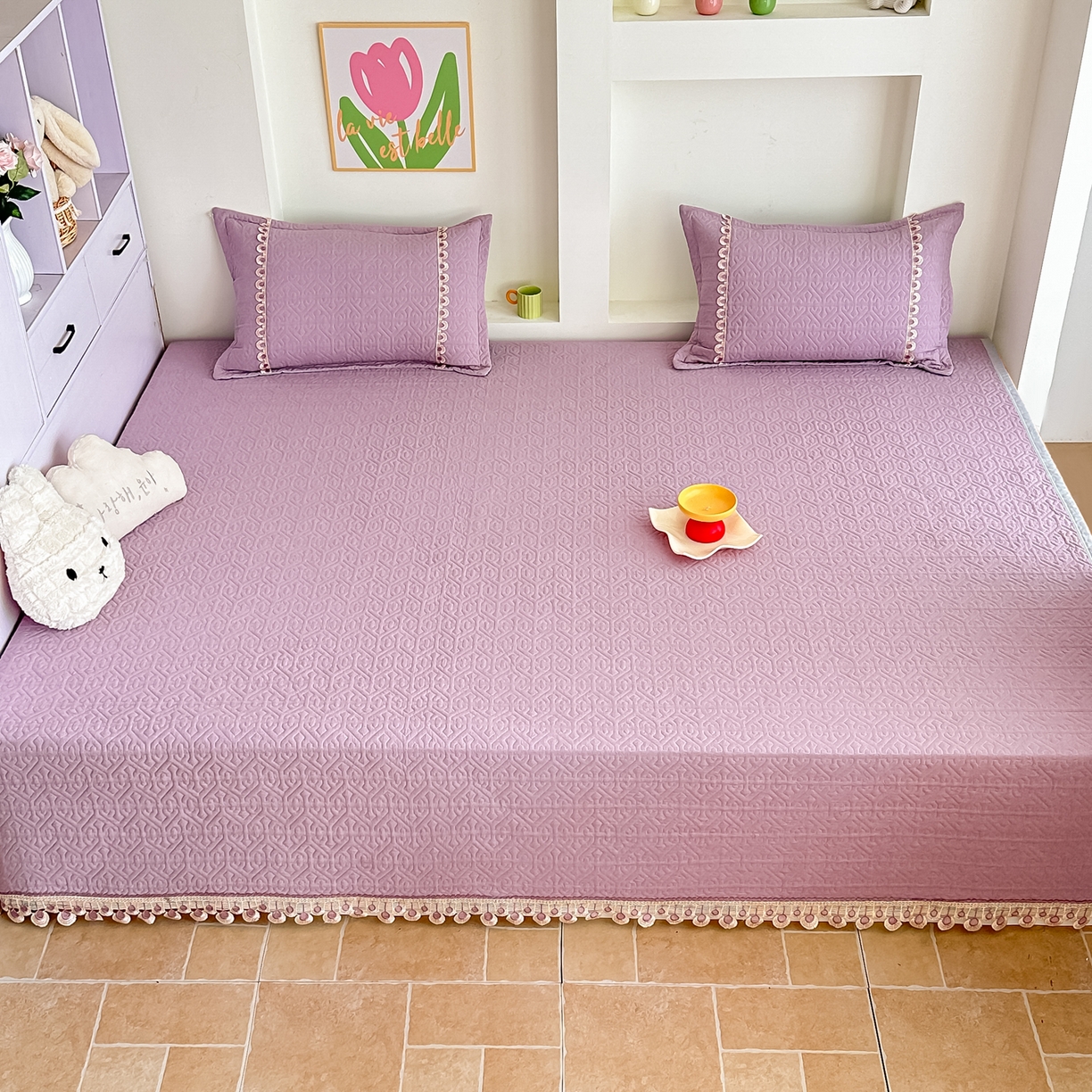 91家纺网 家纺一手货源 找家纺 手艺人家纺 2025新款全棉水洗棉榻榻米床盖炕盖系列 SX15