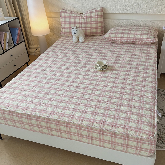 91家纺网 家纺一手货源 找家纺 （总）佳笠家居 2025新款A类全棉色织水洗棉大豆棉夹棉床笠-半糖系列