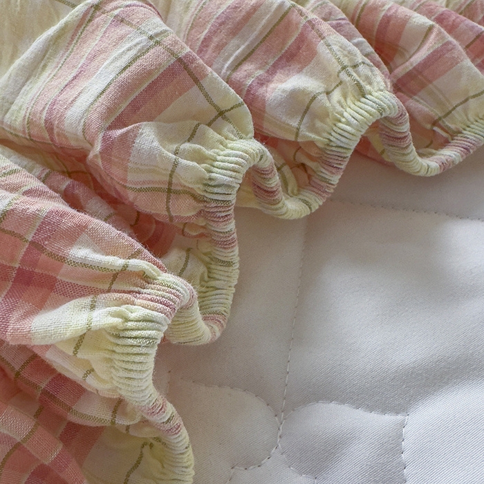 91家纺网 家纺一手货源 找家纺 （总）佳笠家居 2025新款A类全棉色织水洗棉大豆棉夹棉床笠-半糖系列