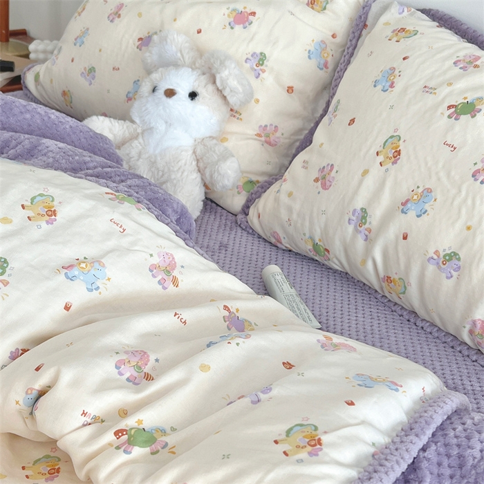 91家纺网 家纺一手货源 找家纺 荣轩 2025秋冬必备新品棉加绒华夫格提花绒工艺款四件套（铺床版）马上有钱