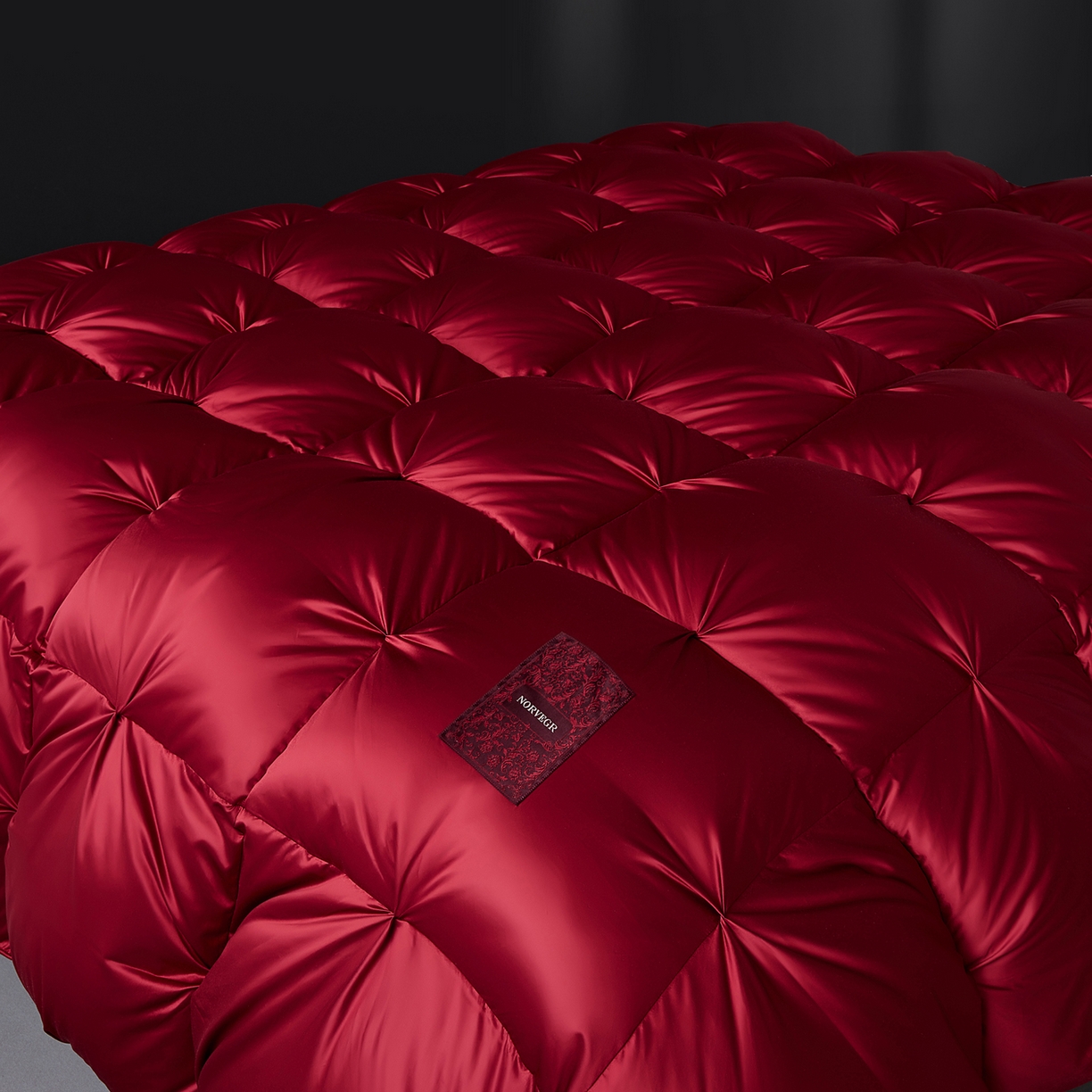 91家纺网 家纺一手货源 找家纺 岚司羽 2025新款花好月圆鹅绒被 被子被芯 花好月圆 酒红色