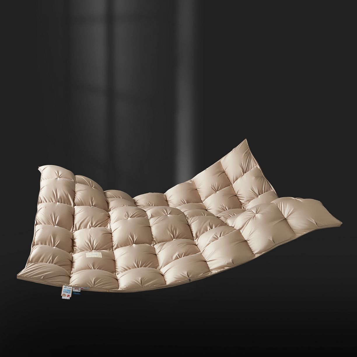 91家纺网 家纺一手货源 找家纺 岚司羽 2025新款花好月圆鹅绒被 被子被芯 花好月圆 香槟色