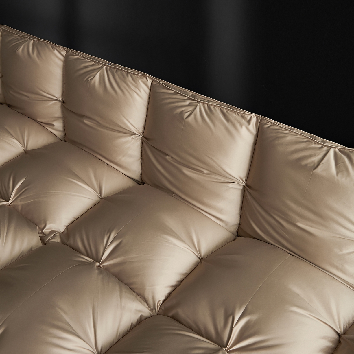 91家纺网 家纺一手货源 找家纺 岚司羽 2025新款花好月圆鹅绒被 被子被芯 花好月圆 香槟色