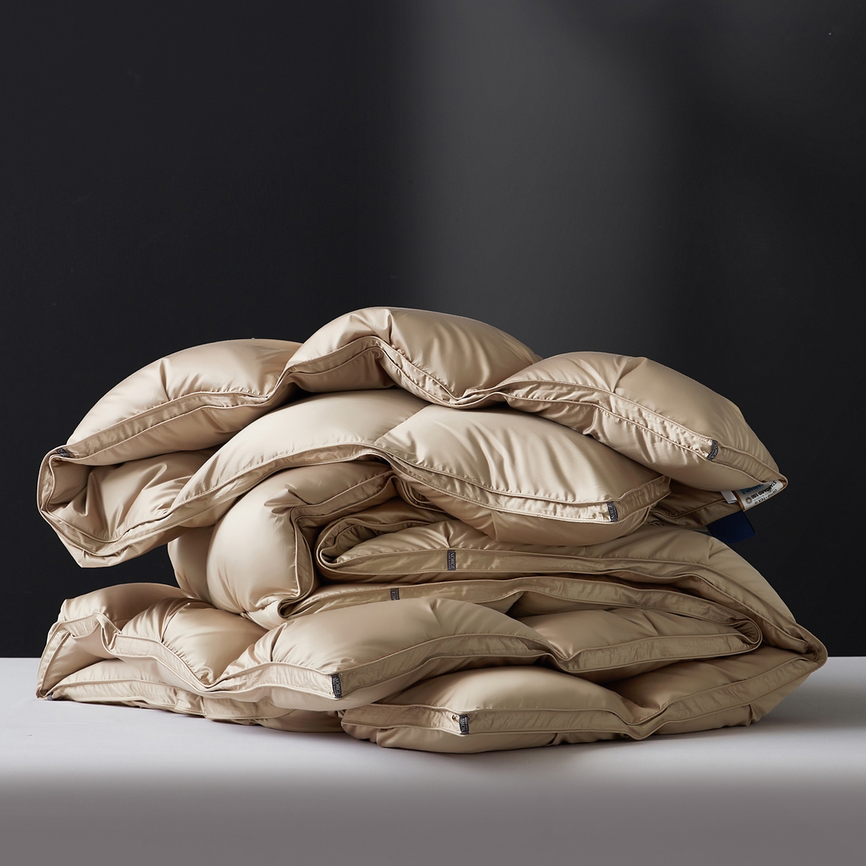 91家纺网 家纺一手货源 找家纺 岚司羽 2025新款花好月圆鹅绒被 被子被芯 花好月圆 香槟色