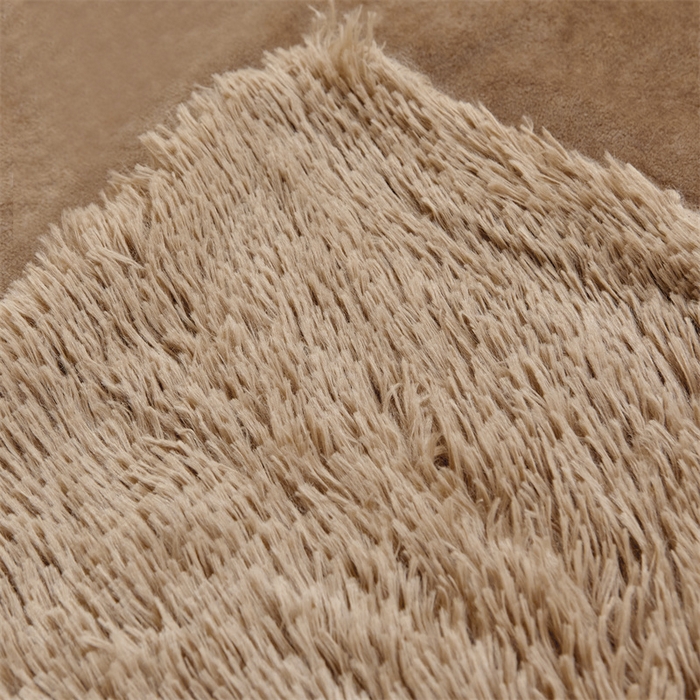 91家纺网 家纺一手货源 找家纺 品尚嘉2025水貂绒毛毯长毛绒法莱绒双层跨境外贸毯子 卡其色