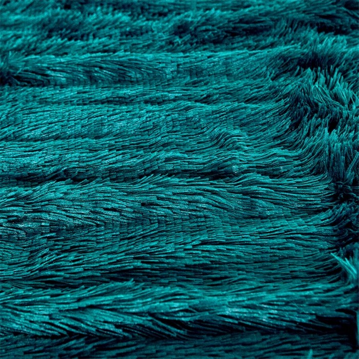 91家纺网 家纺一手货源 找家纺 品尚嘉2025水貂绒毛毯长毛绒法莱绒双层跨境外贸毯子 孔雀兰