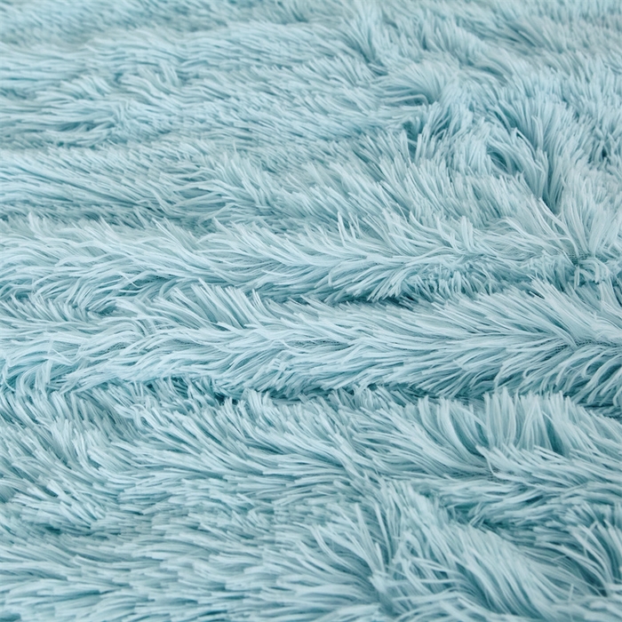 91家纺网 家纺一手货源 找家纺 品尚嘉2025水貂绒毛毯长毛绒法莱绒双层跨境外贸毯子 水蓝色
