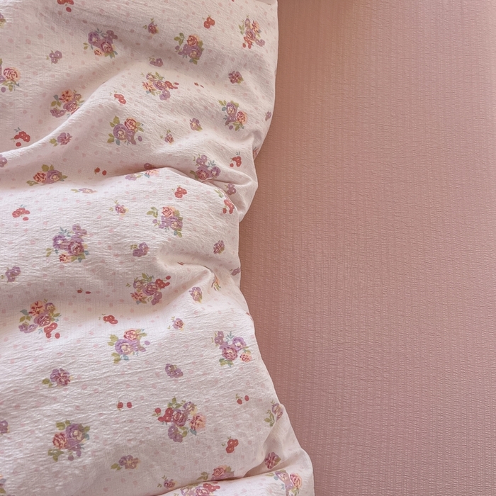 91家纺网 家纺一手货源 找家纺 韩巢家纺 2025新款奶呼呼云感双层纱印花四件套 落日暮年