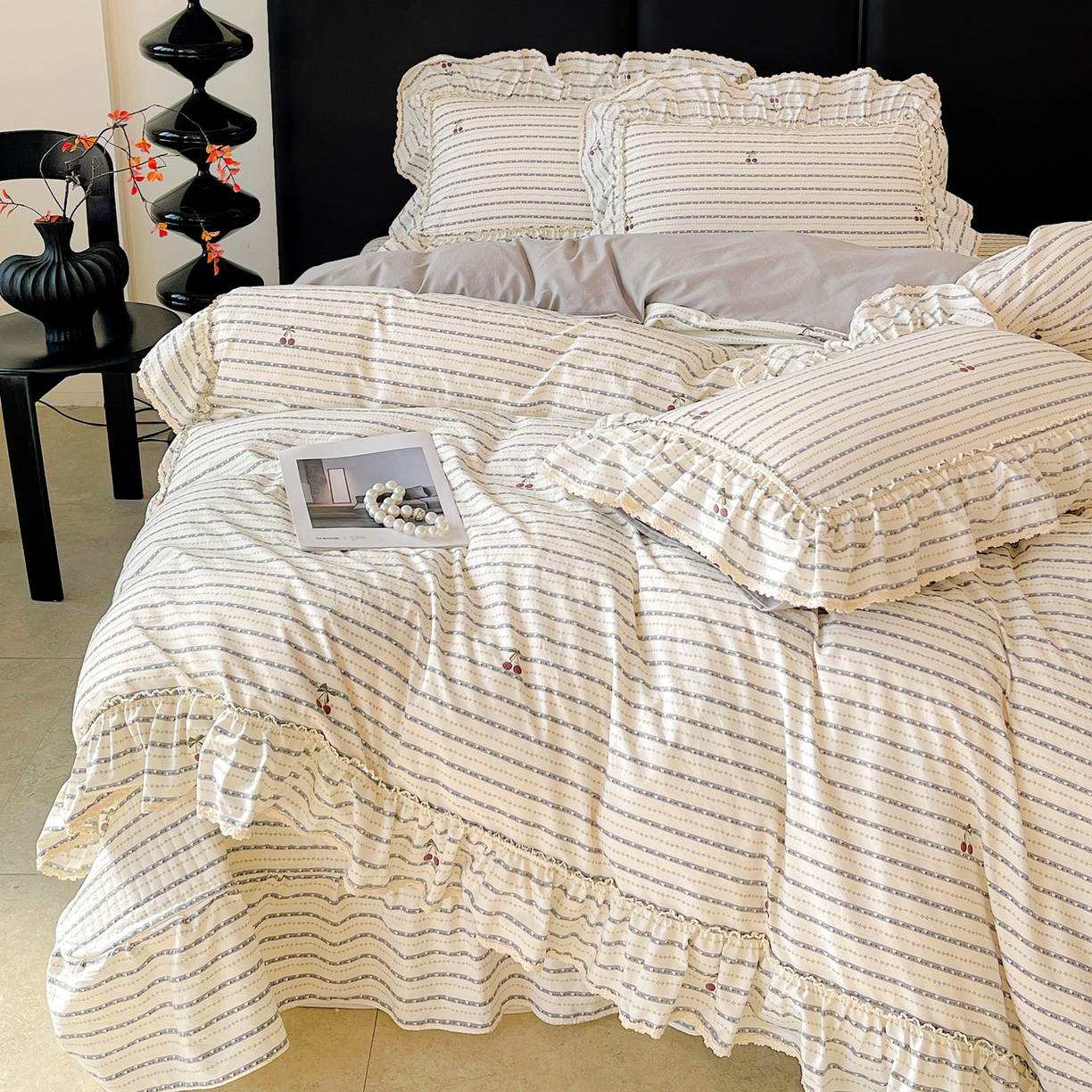 91家纺网 家纺一手货源 找家纺 （总）富米莱单品馆 2026新款法式大花边A类古法仿棉云感纱单被套