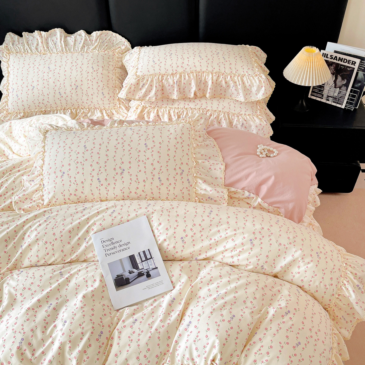 91家纺网 家纺一手货源 找家纺 富米莱单品馆 2026新款法式大花边A类古法仿棉云感纱单被套 大花边-花梦蔓