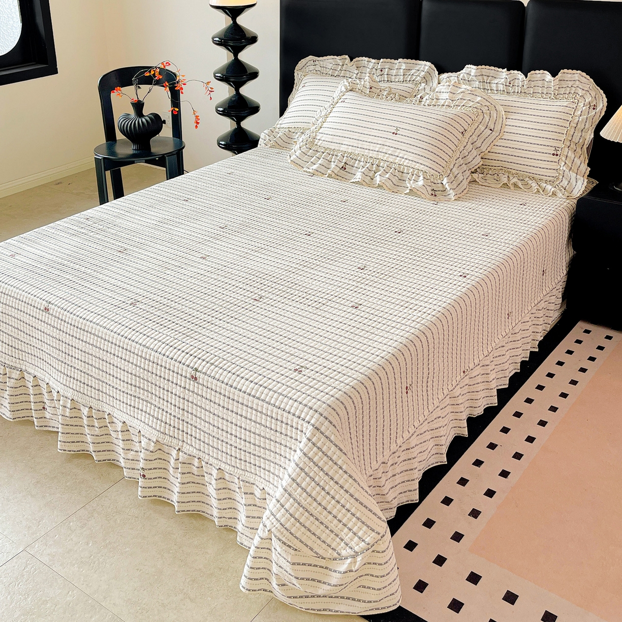 91家纺网 家纺一手货源 找家纺 （总）富米莱单品馆 2026新款法式大花边A类古法仿棉云感纱单枕套